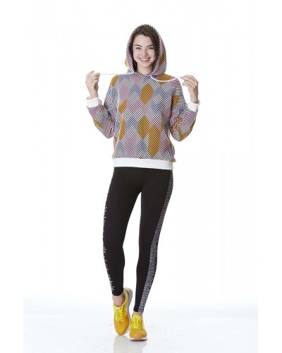 KAPÜŞONLU DESENLİ SWEAT